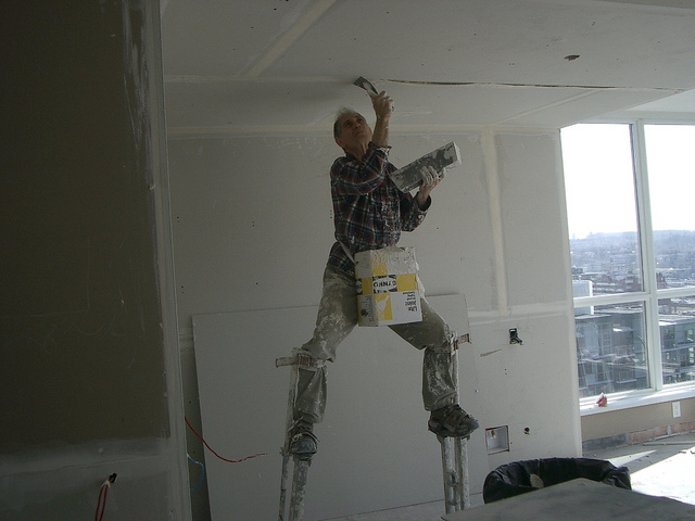 A Peach Interior Design Contractor hard at work on an Vancouver home renovation.