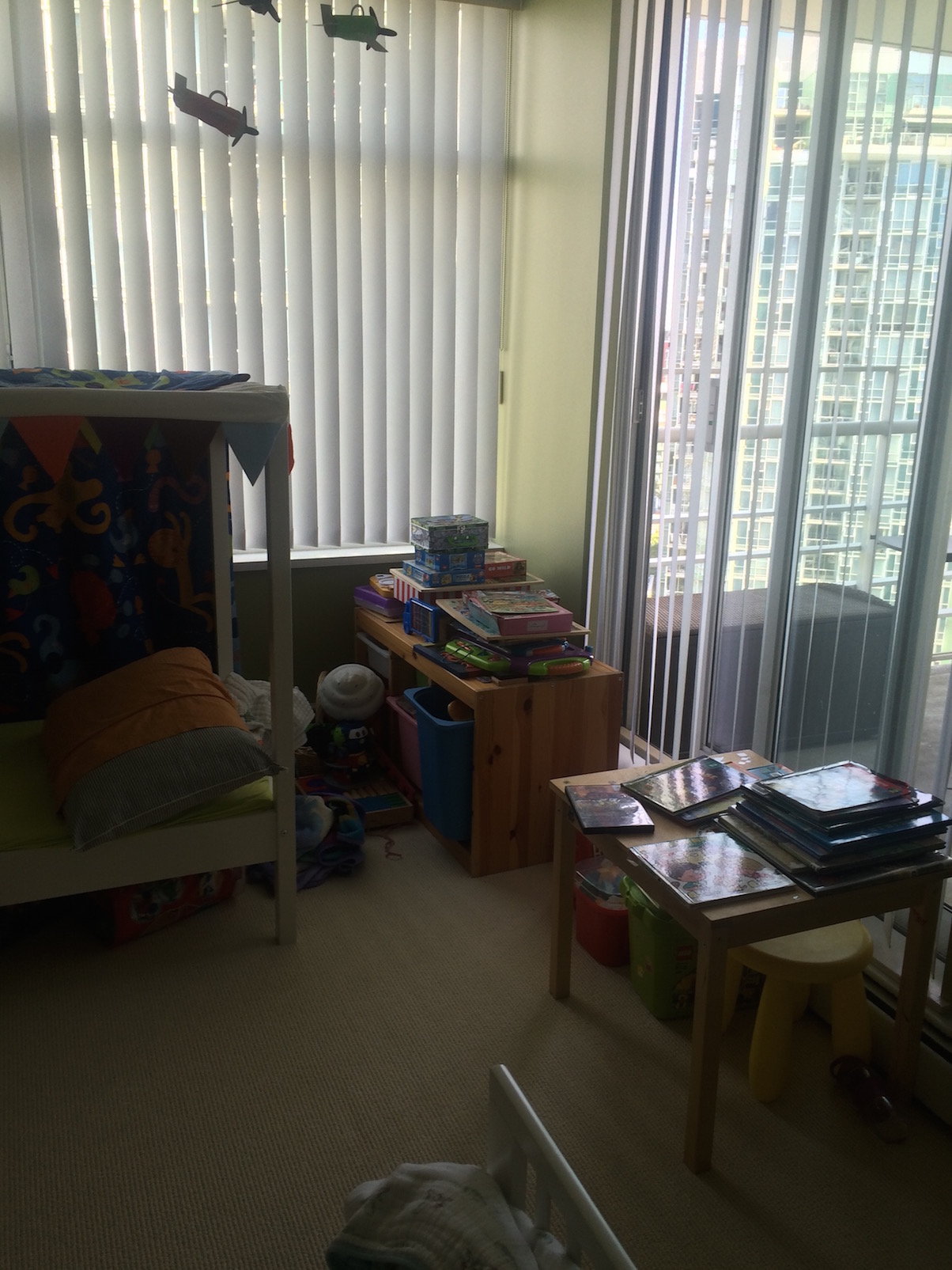 Before picture of the Kids Room, Aquarius Mews project, Vancouver