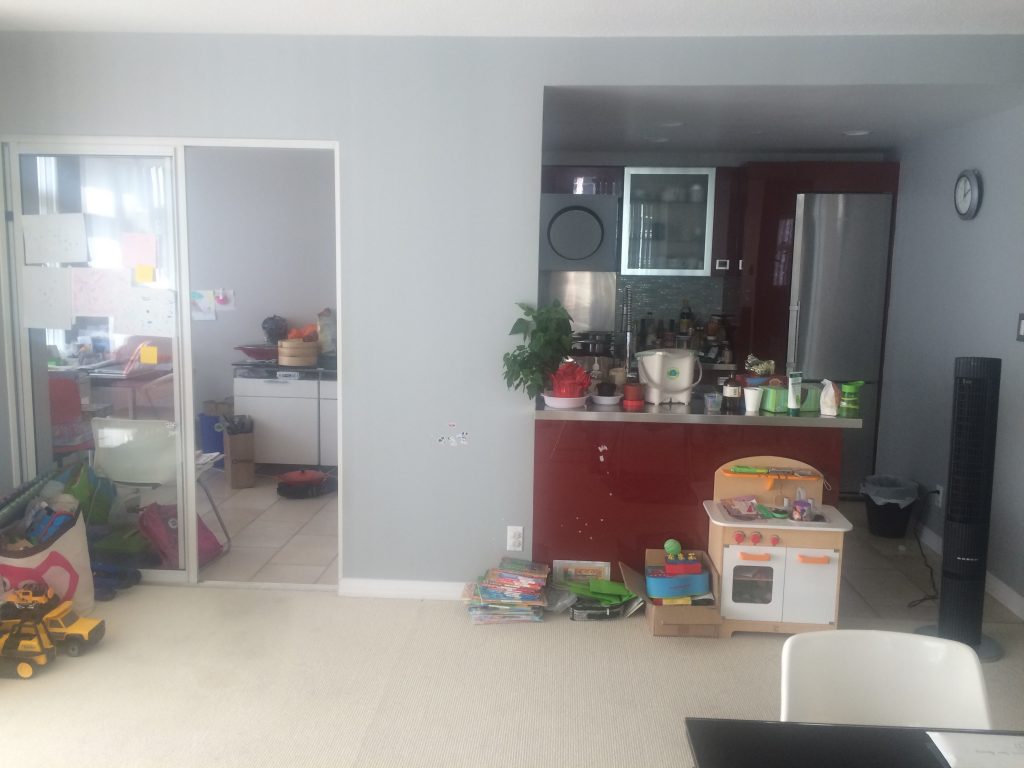 Before picture of the kitchen renovation